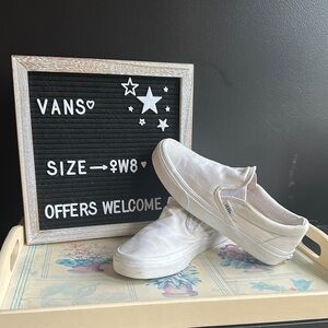 Vans Classic White Canvas Slip-Ons